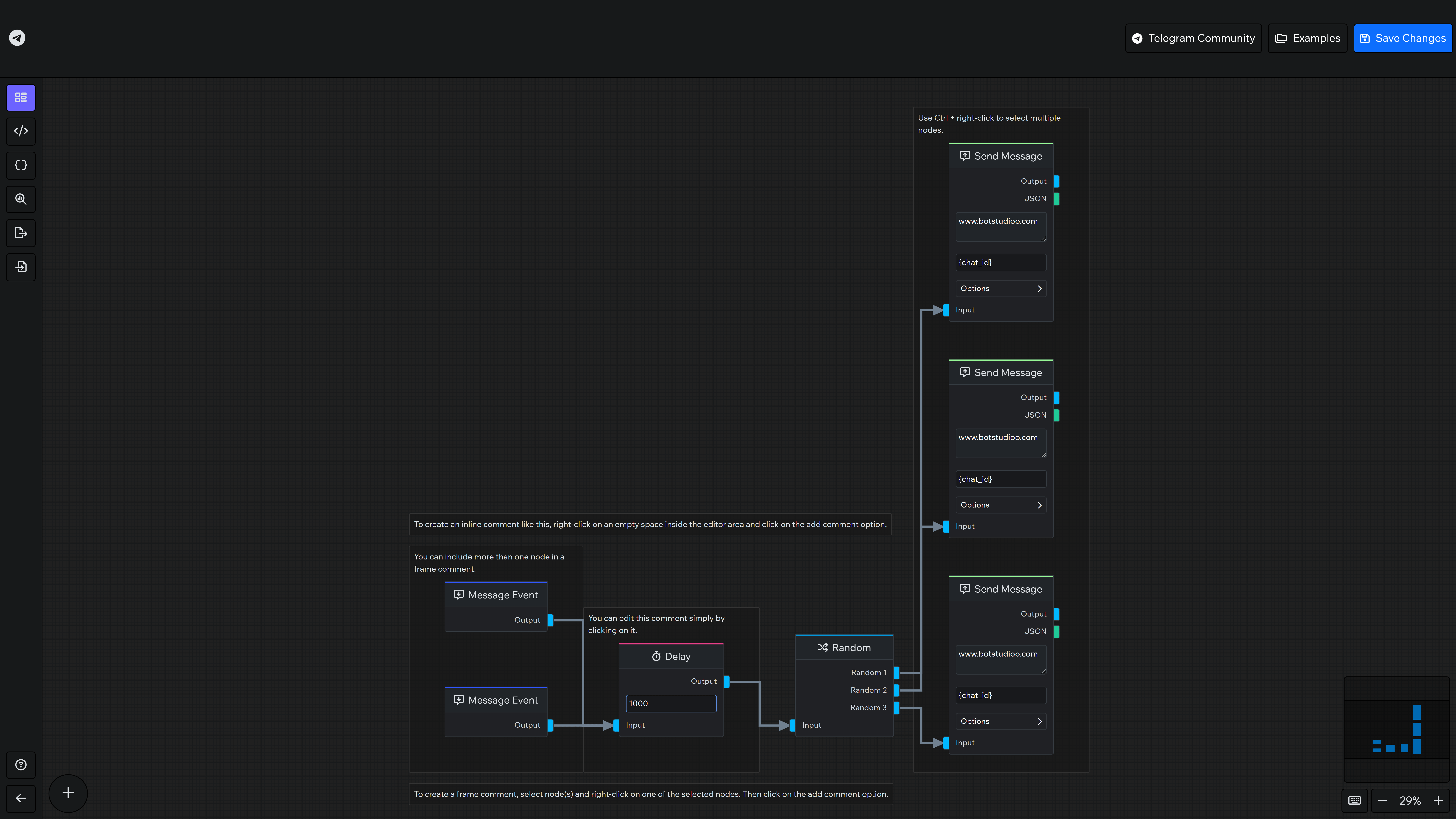 The "Comment" plugin adds the commenting feature to the editor.