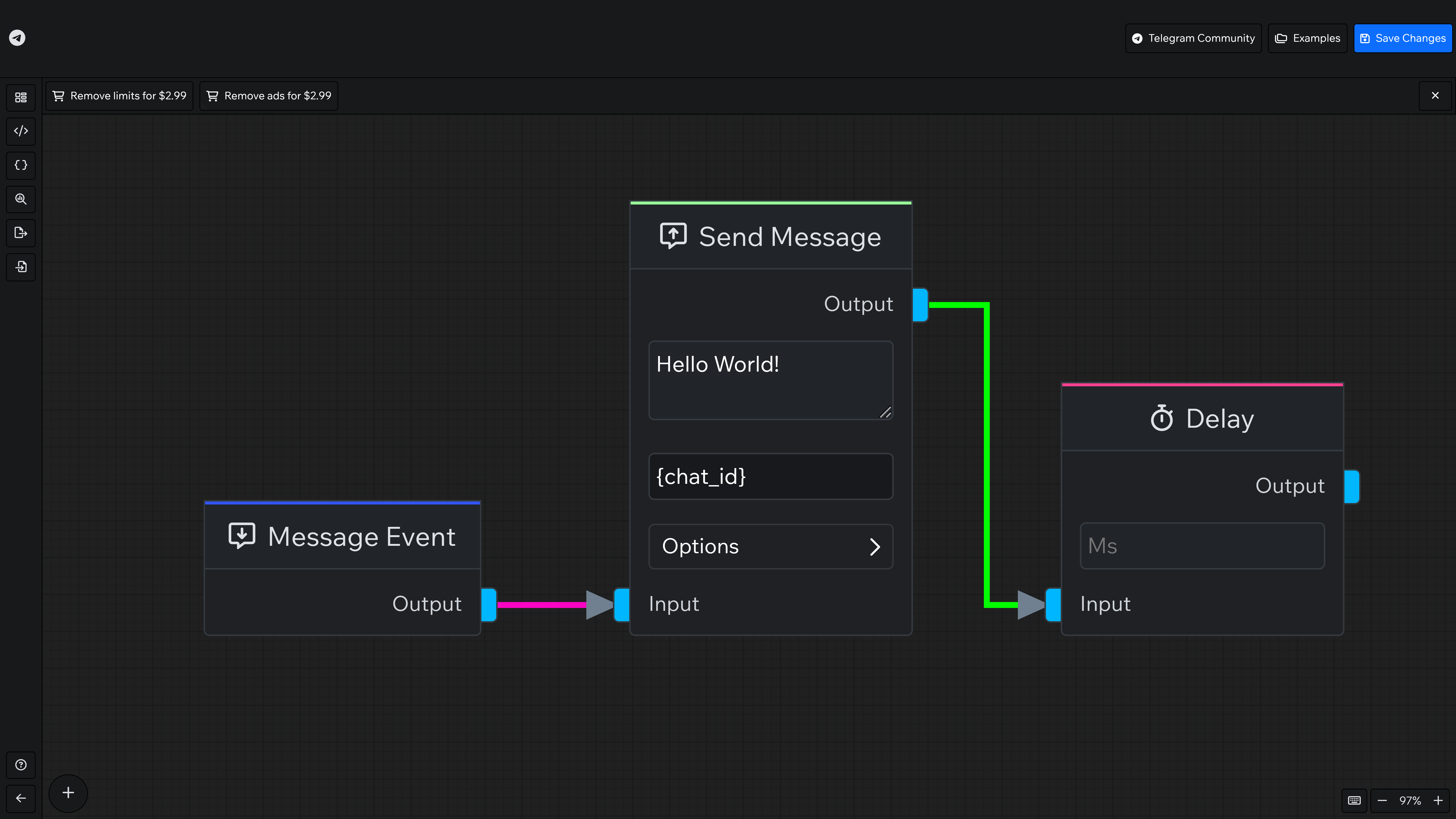 This is how connections established by the "Connection" plugin will look.