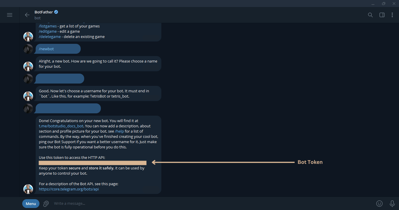 This is your Telegram bot's token.